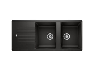 Νεροχύτης Κουζίνας Blanco Zia 8S 116 x 50 cm σε απόχρωση Nero. Κατασκευή από υλικό Silgranit Puradur με αντοχή στα χτυπήματα.