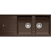 Νεροχύτης Κουζίνας Blanco Zia 8S 116 x 50 cm σε απόχρωση Coffee. Κατασκευή από υλικό Silgranit Puradur με αντοχή στα χτυπήματα.