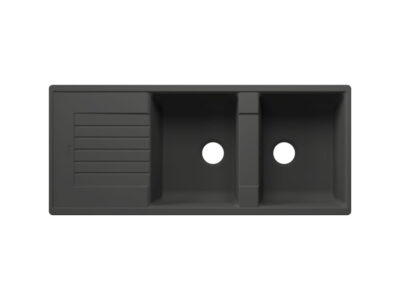 Νεροχύτης Κουζίνας Blanco Zia 8S 116 x 50 cm σε απόχρωση Volcano Grey. Κατασκευή από υλικό Silgranit Puradur με αντοχή στα χτυπήματα.