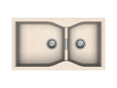 Νεροχύτης Κουζίνας Macart Prestige 90 x 50 cm σε απόχρωση Sabbia. Κατασκευή από υλικό Silgranit Puradur με αντοχή στα χτυπήματα.