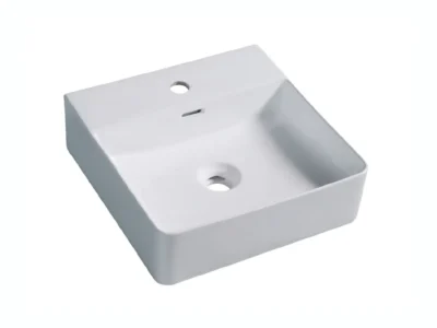 Επιτραπέζιος νιπτήρας μπάνιου Dion 40 x 40 cm με υπερχείλιση.