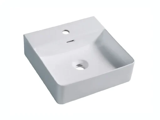 Επιτραπέζιος νιπτήρας μπάνιου Dion 40 x 40 cm με υπερχείλιση.