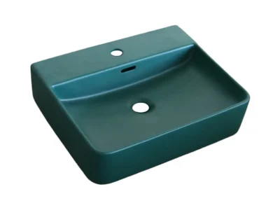 Επιτραπέζιος νιπτήρας μπάνιου Dion 50 x 42 cm Green Matt με υπερχείλιση.