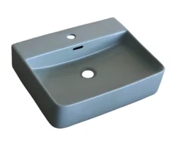 Επιτραπέζιος νιπτήρας μπάνιου Dion 50 x 42 cm Grey Matt με υπερχείλιση.