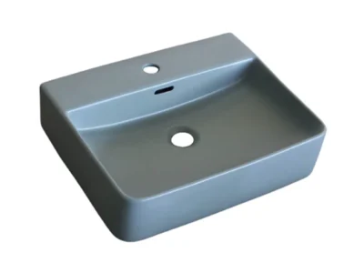 Επιτραπέζιος νιπτήρας μπάνιου Dion 50 x 42 cm Grey Matt με υπερχείλιση.