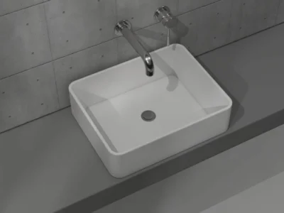 Επιτραπέζιος νιπτήρας μπάνιου Base 51 x 40 cm χωρίς υπερχείλιση.