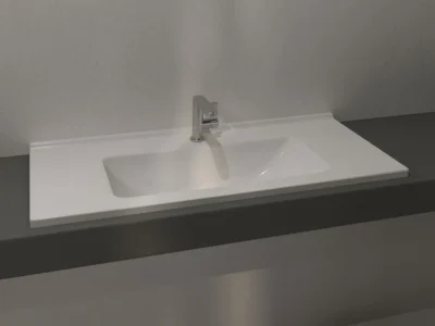 Επικαθήμενος νιπτήρας μπάνιου Fine 100 x 46 cm με υπερχείλιση.