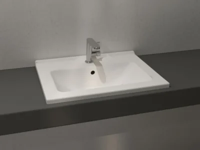 Επικαθήμενος νιπτήρας μπάνιου Fine 60 x 46 cm με υπερχείλιση.