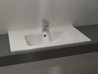 Επικαθήμενος νιπτήρας μπάνιου Fine 90 x 46 cm με υπερχείλιση.