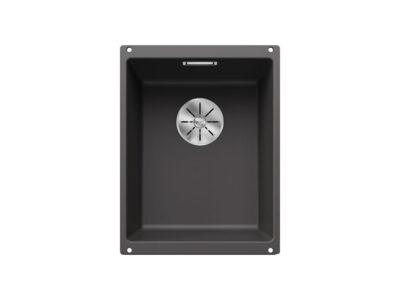 Υποένθετος Νεροχύτης Κουζίνας Blanco Subline 320-U 35 x 46 cm σε απόχρωση Rock Grey. Κατασκευή από υλικό Silgranit Puradur με αντοχή στα χτυπήματα.