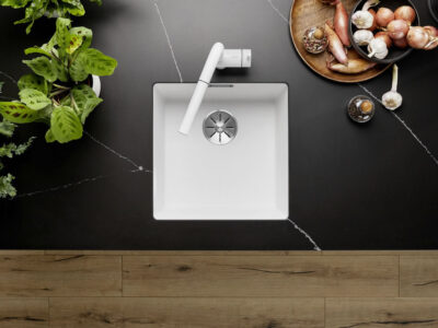 Υποένθετος Νεροχύτης Κουζίνας Blanco Subline 400-U 43 x 46 cm σε απόχρωση White.