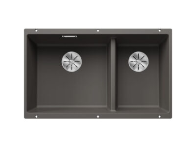 Υποένθετος Νεροχύτης Κουζίνας Blanco Subline 430/270-U 75 x 46 cm σε απόχρωση Volcano Grey. Κατασκευή από υλικό Silgranit Puradur με αντοχή στα χτυπήματα.