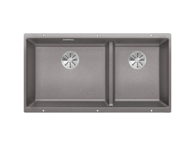 Υποένθετος Νεροχύτης Κουζίνας Blanco Subline 480/320-U 85 x 46 cm σε απόχρωση Alu Metallic. Κατασκευή από υλικό Silgranit Puradur με αντοχή στα χτυπήματα.