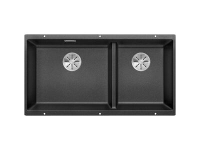 Υποένθετος Νεροχύτης Κουζίνας Blanco Subline 480/320-U 85 x 46 cm σε απόχρωση Antracita. Κατασκευή από υλικό Silgranit Puradur με αντοχή στα χτυπήματα.