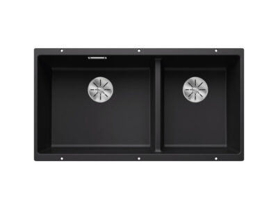 Υποένθετος Νεροχύτης Κουζίνας Blanco Subline 480/320-U 85 x 46 cm σε απόχρωση Nero. Κατασκευή από υλικό Silgranit Puradur με αντοχή στα χτυπήματα.