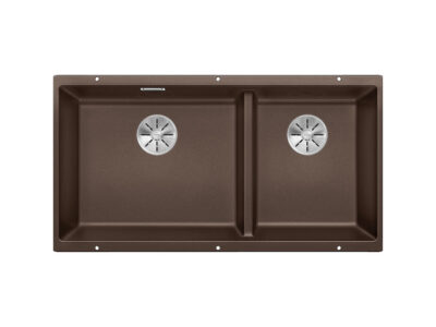 Υποένθετος Νεροχύτης Κουζίνας Blanco Subline 480/320-U 85 x 46 cm σε απόχρωση Coffee. Κατασκευή από υλικό Silgranit Puradur με αντοχή στα χτυπήματα.