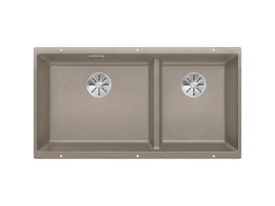 Υποένθετος Νεροχύτης Κουζίνας Blanco Subline 480/320-U 85 x 46 cm σε απόχρωση Tartufo. Κατασκευή από υλικό Silgranit Puradur με αντοχή στα χτυπήματα.
