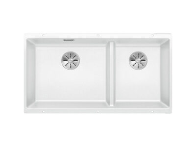 Υποένθετος Νεροχύτης Κουζίνας Blanco Subline 480/320-U 85 x 46 cm σε απόχρωση White. Κατασκευή από υλικό Silgranit Puradur με αντοχή στα χτυπήματα.