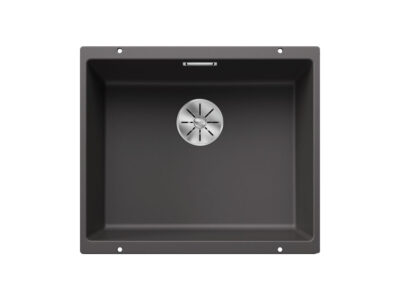 Υποένθετος Νεροχύτης Κουζίνας Blanco Subline 500-U 53 x 46 cm σε απόχρωση Rock Grey. Κατασκευή από υλικό Silgranit Puradur με αντοχή στα χτυπήματα.