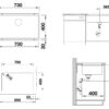 Υποένθετος Νεροχύτης Κουζίνας Blanco Subline 700-U 73 x 46 cm σε απόχρωση Rock Grey. Κατασκευή από υλικό Silgranit Puradur με αντοχή στα χτυπήματα.