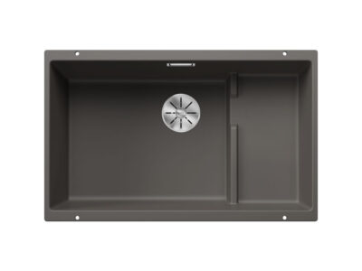 Υποένθετος Νεροχύτης Κουζίνας Blanco Subline 700-U Level 73 x 46 cm σε απόχρωση Volcano Grey. Κατασκευή από υλικό Silgranit Puradur με αντοχή στα χτυπήματα.
