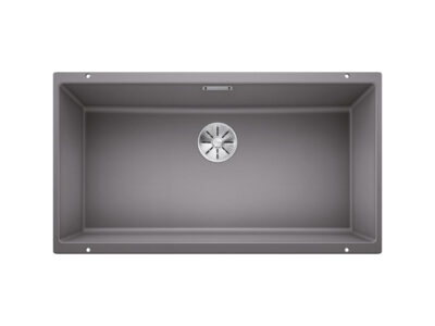 Υποένθετος Νεροχύτης Κουζίνας Blanco Subline 800-U 83 x 46 cm σε απόχρωση Alu Metallic. Κατασκευή από υλικό Silgranit Puradur με αντοχή στα χτυπήματα.