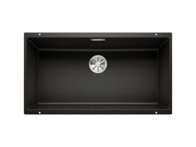 Υποένθετος Νεροχύτης Κουζίνας Blanco Subline 800-U 83 x 46 cm σε απόχρωση Nero. Κατασκευή από υλικό Silgranit Puradur με αντοχή στα χτυπήματα.