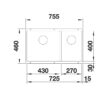 Υποένθετος Νεροχύτης Κουζίνας Blanco Subline 430/270-U 75 x 46 cm σε απόχρωση Tartufo. Κατασκευή από υλικό Silgranit Puradur με αντοχή στα χτυπήματα.