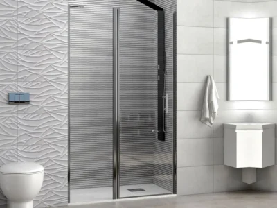 Καμπίνα ντουζιέρας από Τοίχο σε Τοίχο με Διαφανές Κρύσταλλο ασφαλείας Panex 400 CL 120 cm. Με 1 Ανοιγόμενη πόρτα και 1 Σταθερό φύλλο.