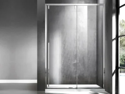 Καμπίνα ντουζιέρας από Τοίχο σε Τοίχο με Διαφανές Κρύσταλλο ασφαλείας Santorini 400 CL 120 cm.
