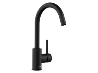 Μπαταρία Κουζίνας Blanco Mida. Κορμός με υψηλό περιστρεφόμενο ρουξούνι σε απόχρωση γρανίτη Black Matt.