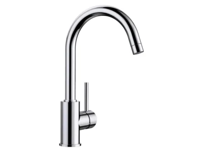 Μπαταρία Κουζίνας Blanco Mida. Κορμός με υψηλό περιστρεφόμενο ρουξούνι σε απόχρωση Chrome.