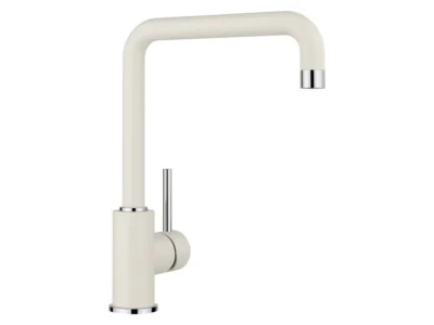 Μπαταρία Κουζίνας Blanco Mili. Κορμός με υψηλό περιστρεφόμενο ρουξούνι σε απόχρωση γρανίτη Soft White.