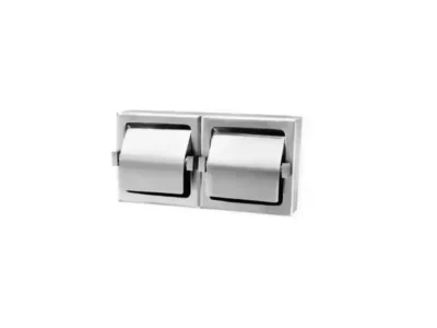 Μεταλλική διπλή χαρτοθήκη με κάλυμμα επιτοίχιας τοποθέτησης Tenox 71311-1 Chrome. Κατασκευασμένη από συμπαγή ορείχαλκο.