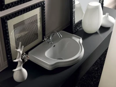 Ένθετος νιπτήρας μπάνιου Kerasan Retro 62 x 45 cm με υπερχείλιση.