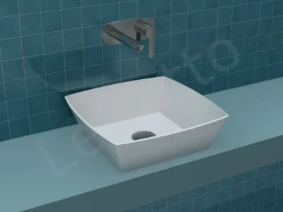 Επιτραπέζιος νιπτήρας μπάνιου Elle 42 x 42 cm χωρίς υπερχείλιση.