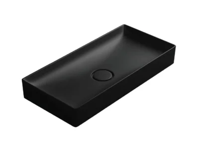 Επιτραπέζιος νιπτήρας μπάνιου Floppy Black Matt 75 x 36 cm χωρίς υπερχείλιση.