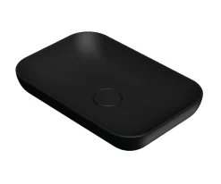 Επιτραπέζιος νιπτήρας μπάνιου Premium Black Matt 60 x 40 cm χωρίς υπερχείλιση.