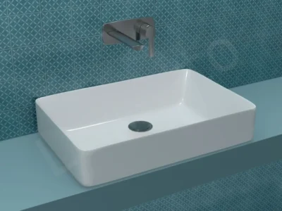 Επιτραπέζιος νιπτήρας μπάνιου Plus 61 x 35 cm χωρίς υπερχείλιση.