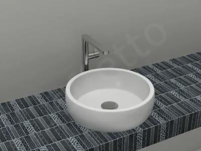 Επιτραπέζιος νιπτήρας μπάνιου Omicron 40 x 40 cm χωρίς υπερχείλιση.