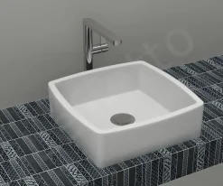 Επιτραπέζιος νιπτήρας μπάνιου Square 40 x 40 cm χωρίς υπερχείλιση.