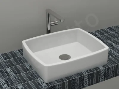 Επιτραπέζιος νιπτήρας μπάνιου Square 60 x 40 cm χωρίς υπερχείλιση