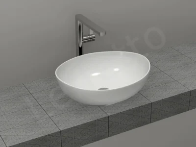 Επιτραπέζιος νιπτήρας μπάνιου Ring 40 x 33 cm χωρίς υπερχείλιση.