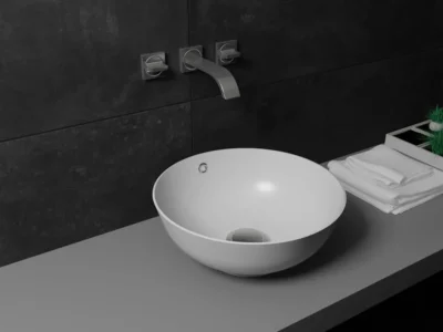 Επιτραπέζιος νιπτήρας μπάνιου Rose 38 x 38 cm χωρίς υπερχείλιση.