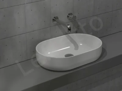 Επιτραπέζιος νιπτήρας μπάνιου Stella 61 x 41 cm χωρίς υπερχείλιση.