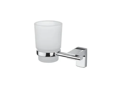 Γυάλινη ποτηροθήκη επιτοίχιας τοποθέτησης Premium 71004 Chrome. Κατασκευασμένη από συμπαγή ορείχαλκο.