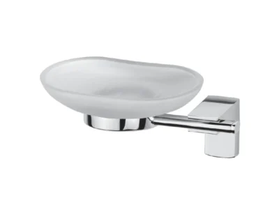 Γυάλινη σαπουνοθήκη επιτοίχιας τοποθέτησης Premium 71403 Chrome. Κατασκευασμένη από συμπαγή ορείχαλκο.