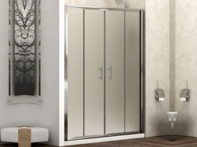 Καμπίνα ντουζιέρας από Τοίχο σε Τοίχο με Frost Κρύσταλλο ασφαλείας Flora 600 FR 190 cm. Με 2 Συρόμενα και 2 Σταθερά φύλλα.