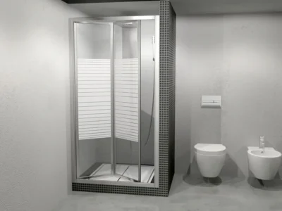 Καμπίνα ντουζιέρας από Τοίχο σε Τοίχο με Σεριγραφάτο Κρύσταλλο ασφαλείας Vanity LN 66 cm.