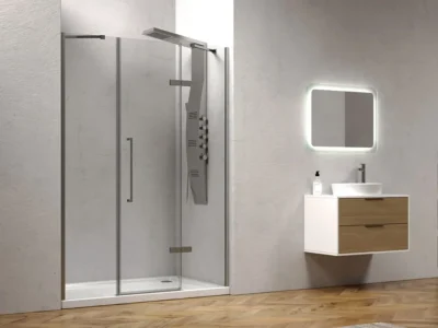 Καμπίνα ντουζιέρας από Τοίχο σε Τοίχο με Διαφανές Κρύσταλλο ασφαλείας Tinos CL-600 Chrome 135 cm.